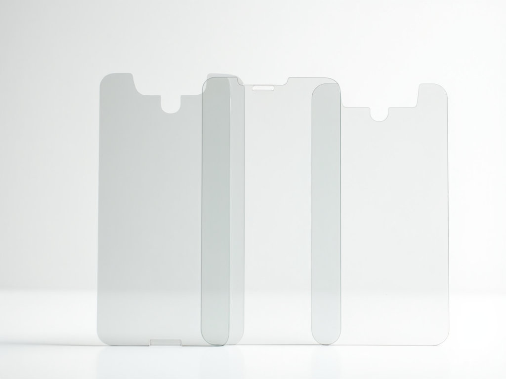 Three transparent acrylic panels with slots, set against a bright background.